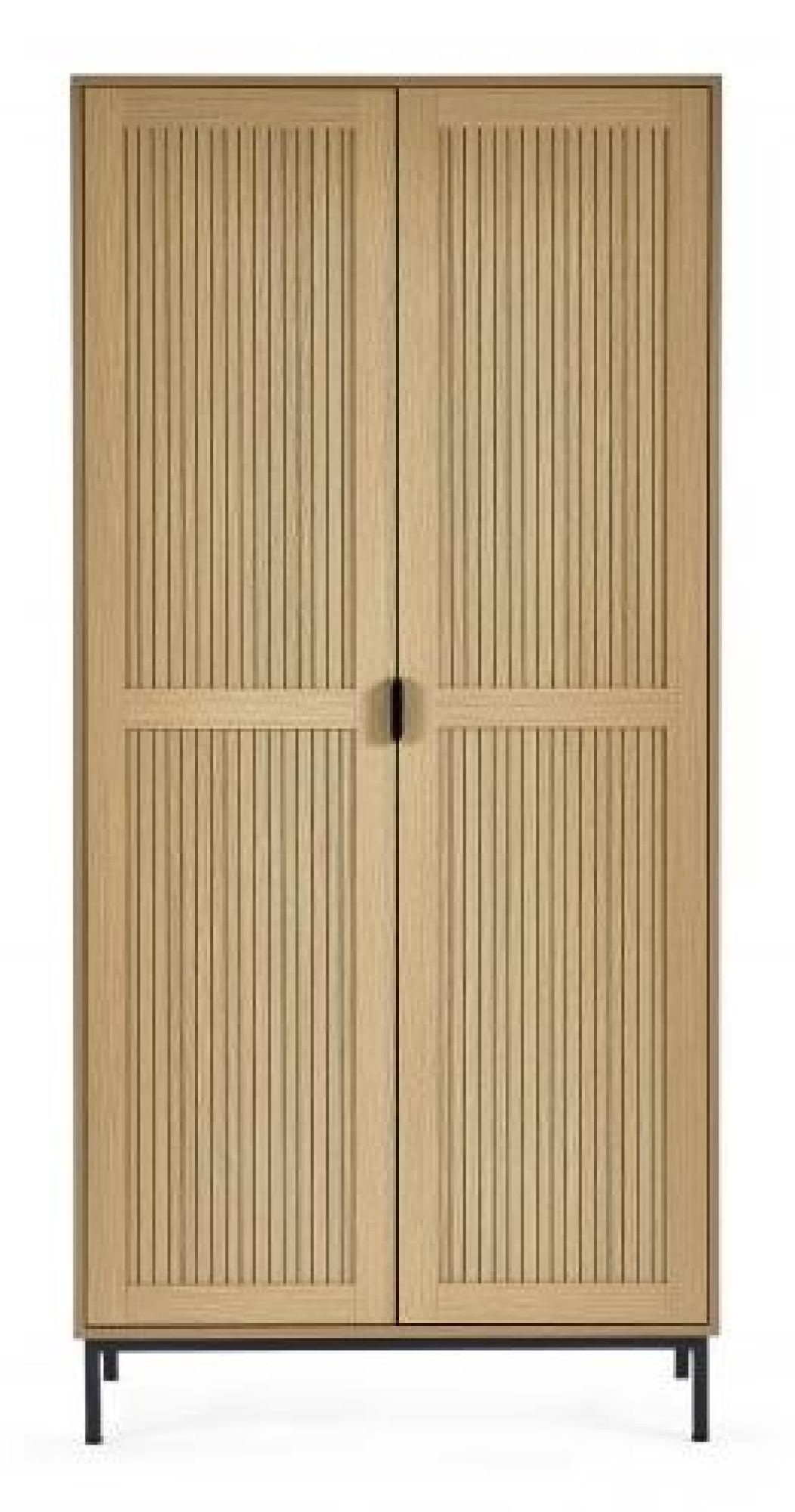 Sia Oak Ribbed 2 Door Wardrobe
