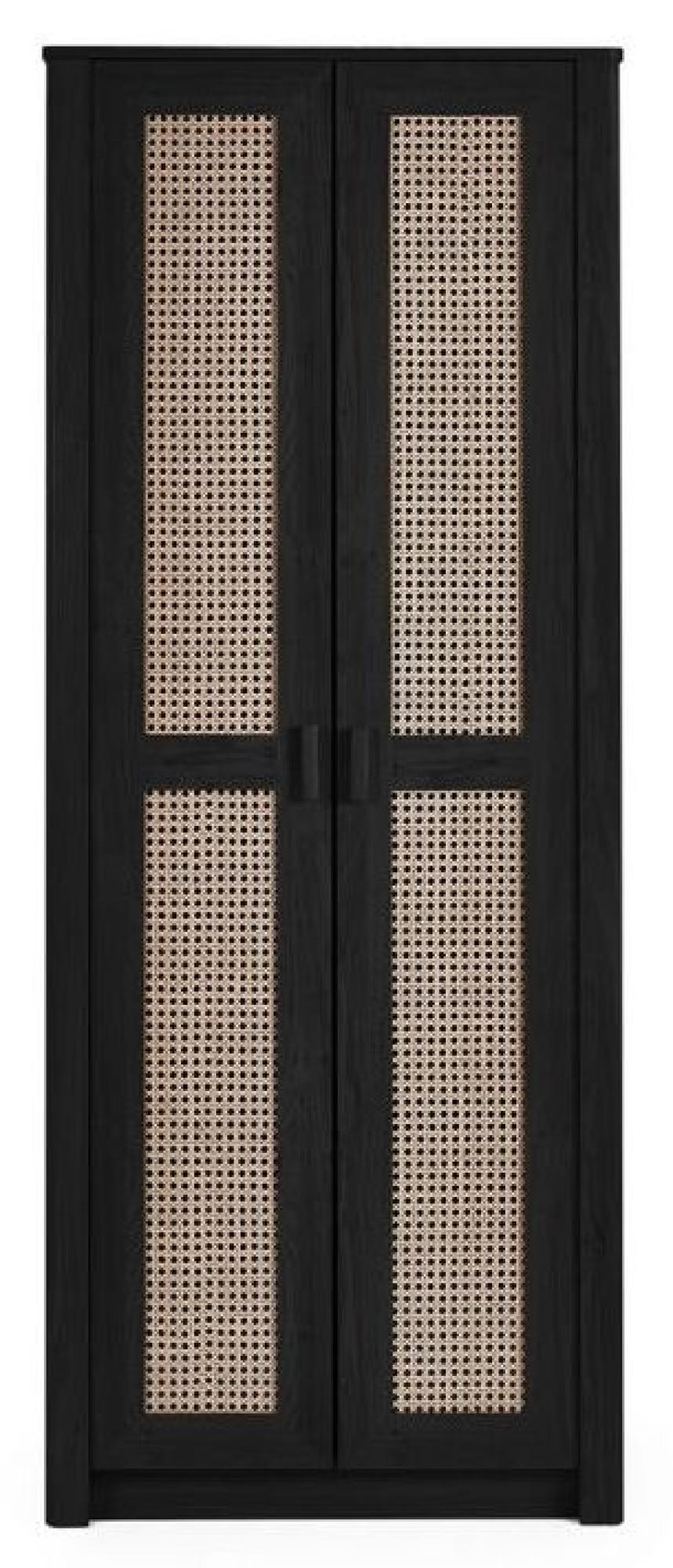 Sydney Black and Faux 2 Door Wardrobe