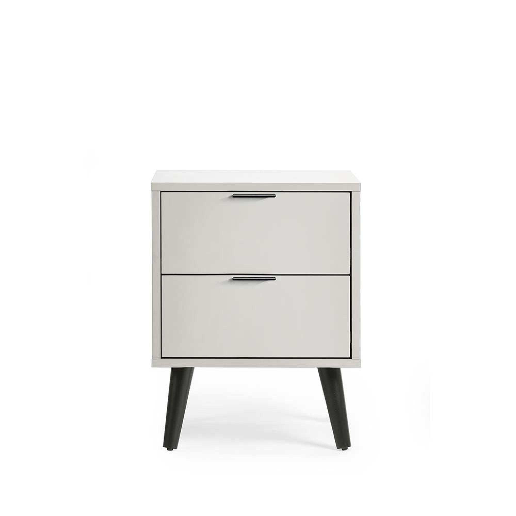 Alba Grey 2 Drawer Bedside Cabinet