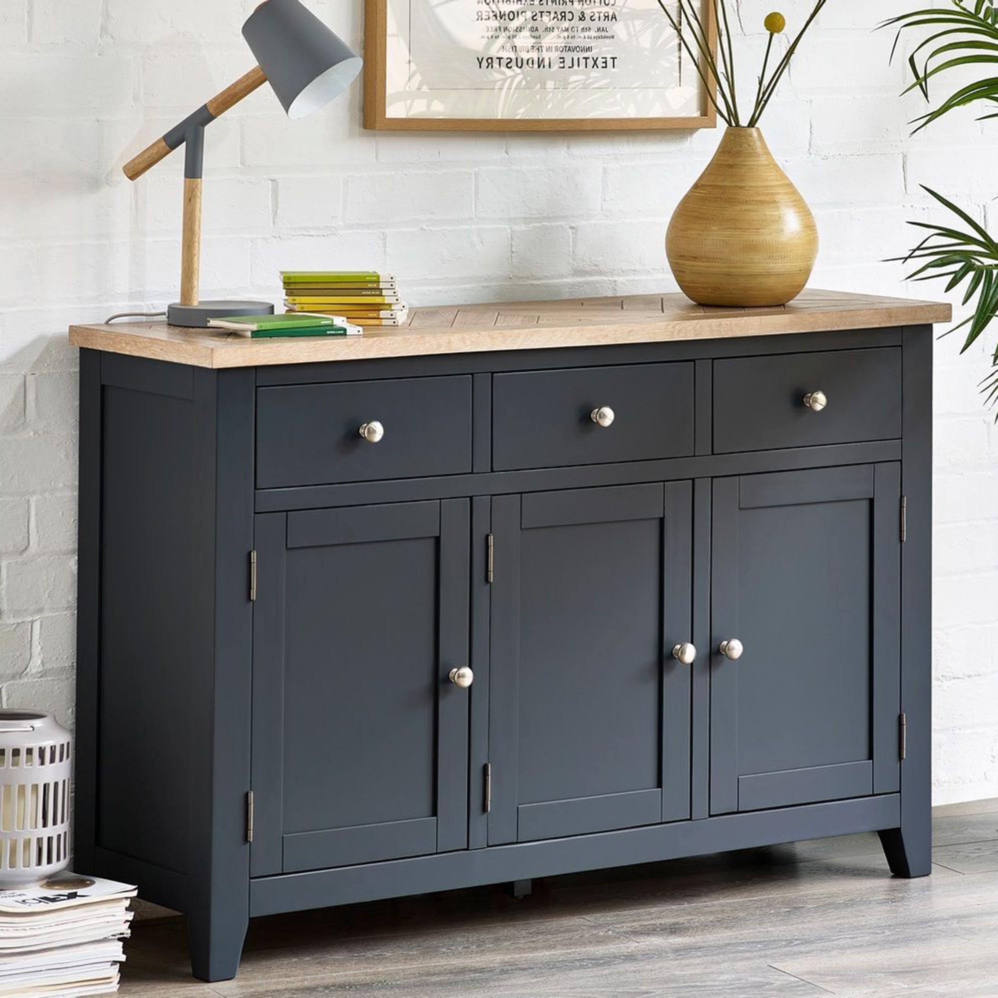 Bordeaux Grey Medium 3 Door Sideboard