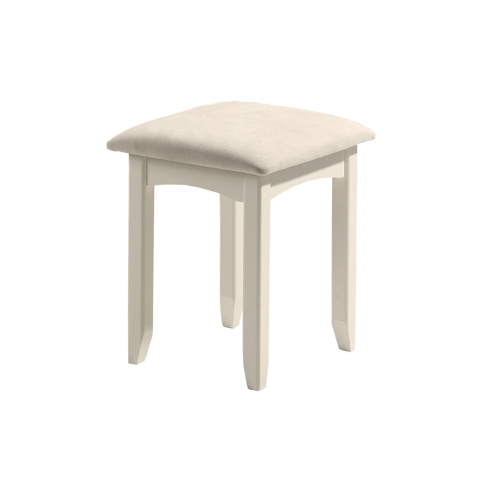 Cameo White Padded Dressing Stool