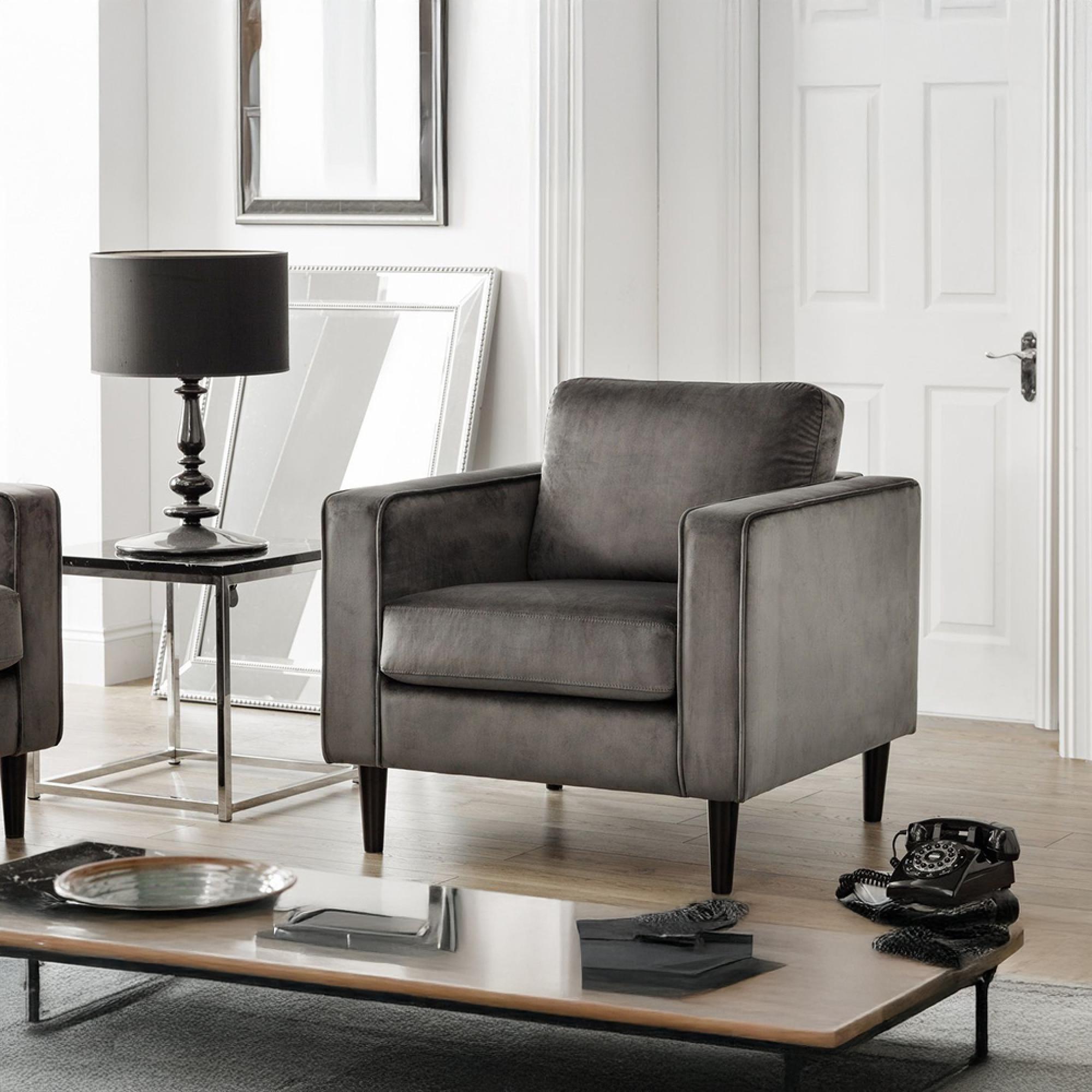 Hayward Grey Fabric Armchair