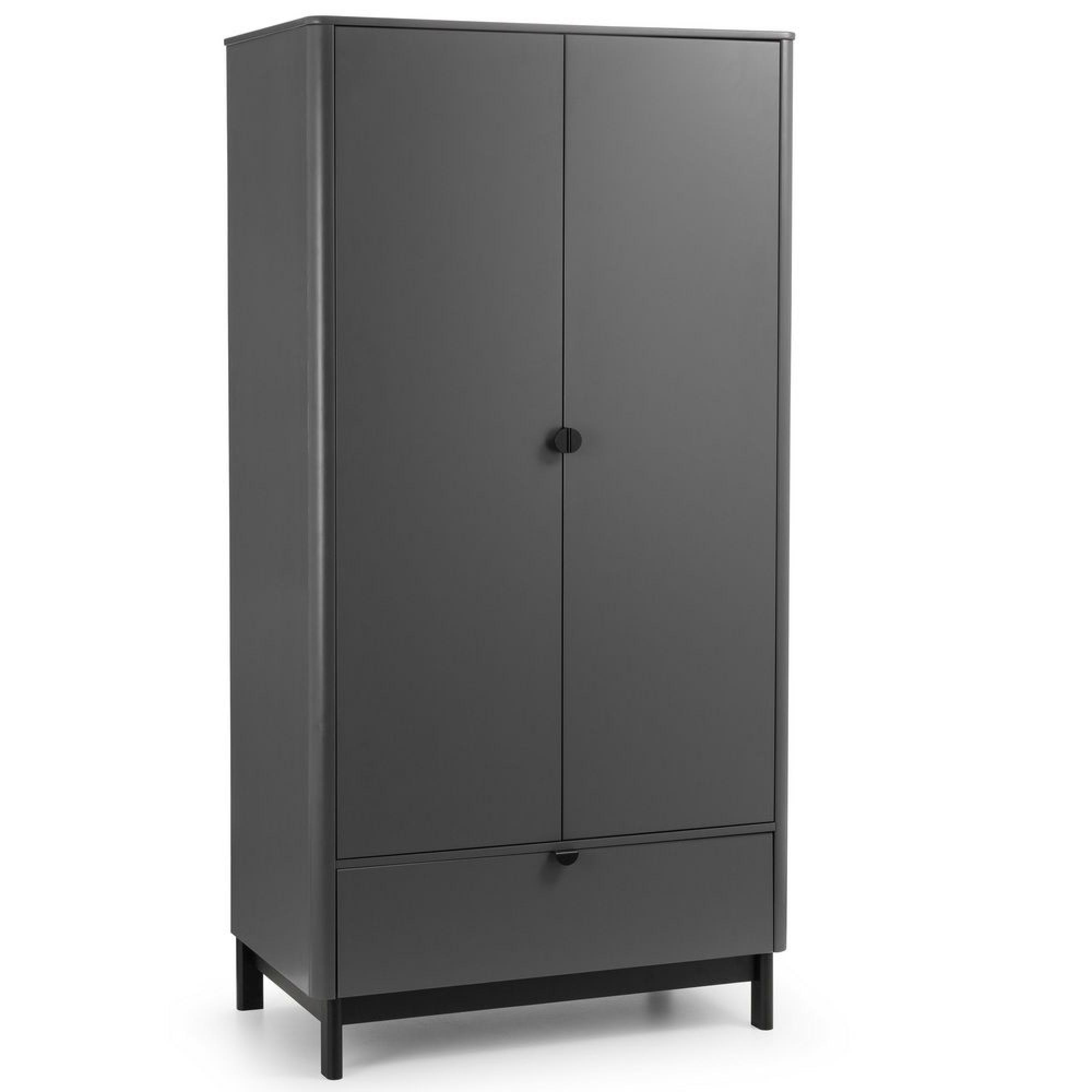 Chloe Grey 2 Door 1 Drawer Double Wardrobe