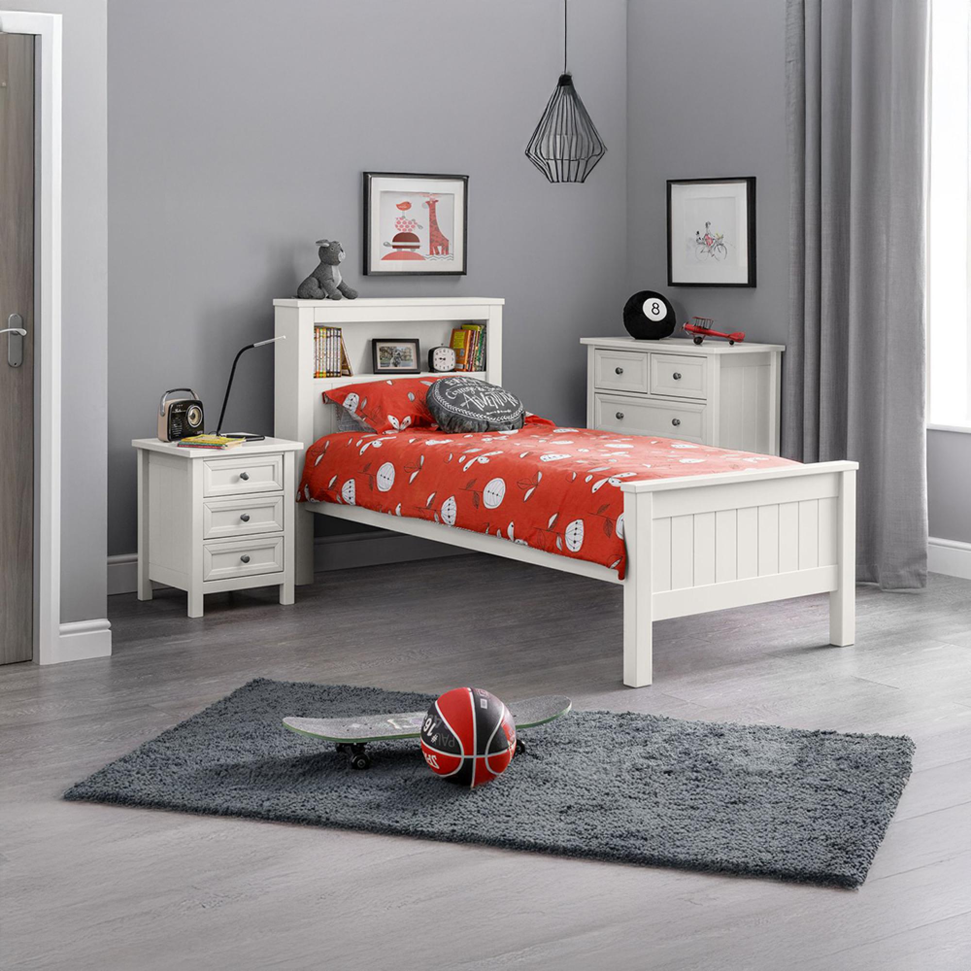 Maine White Bookcase Bed