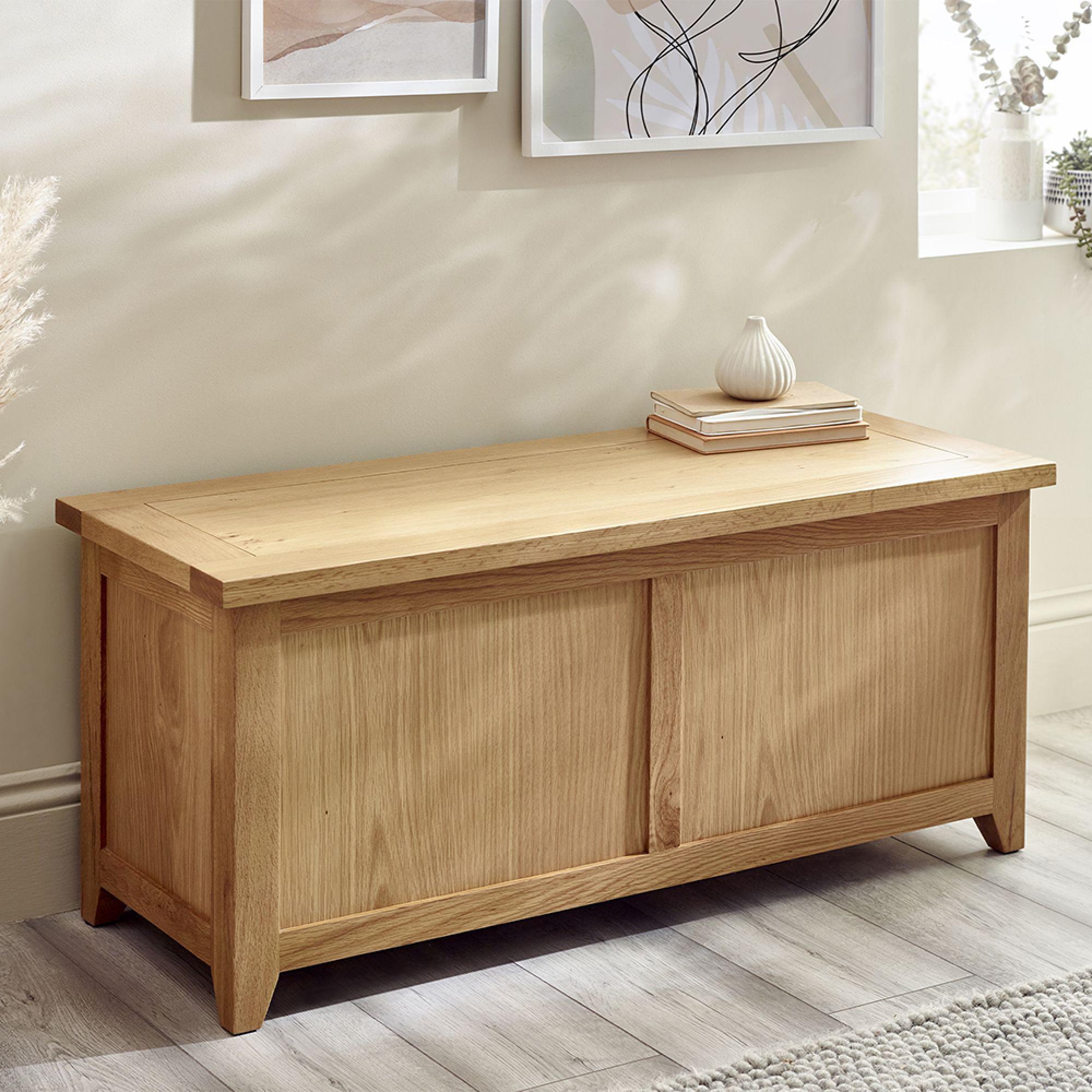 Mallory Oak Storage Bench