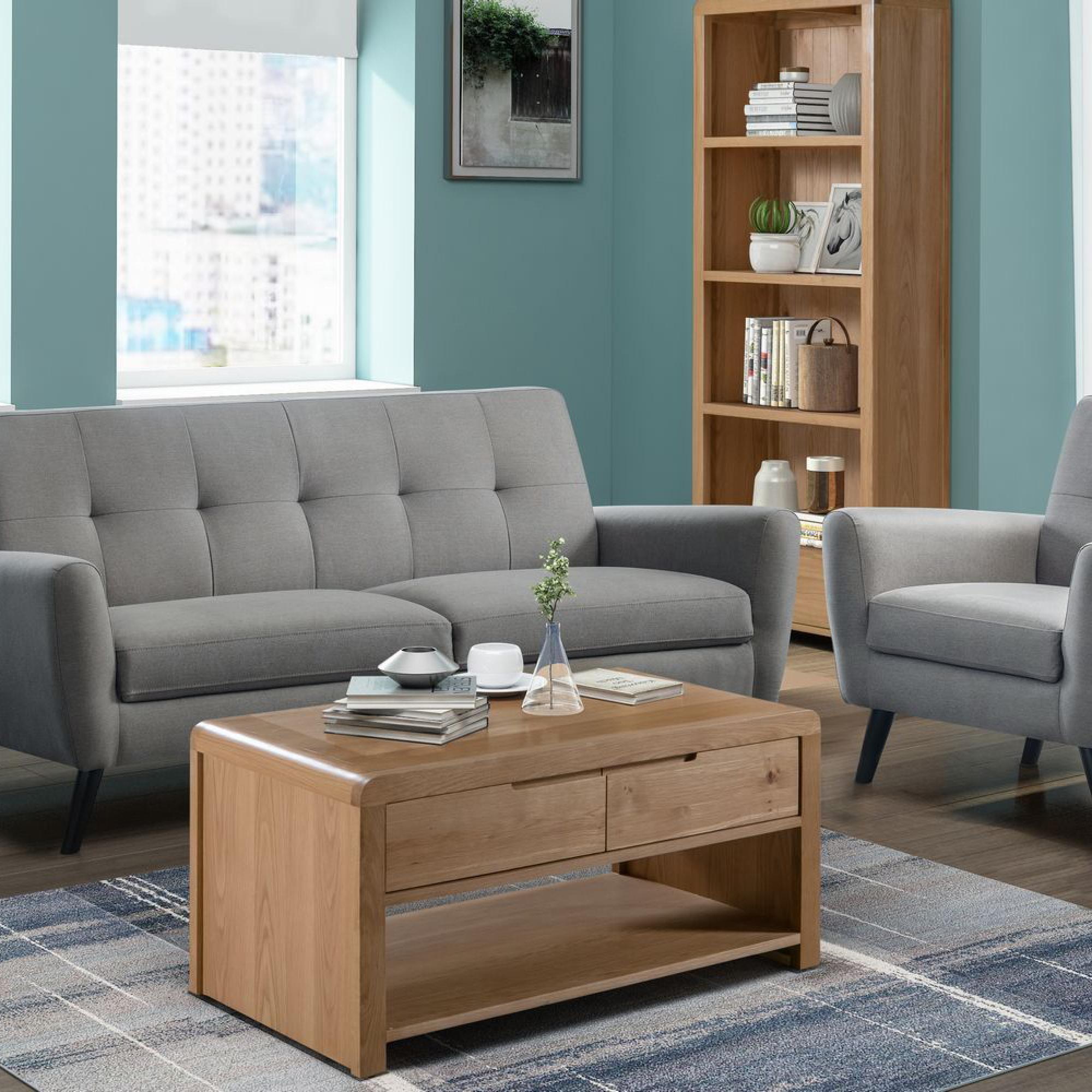 Curve Oak 115cm TV Unit
