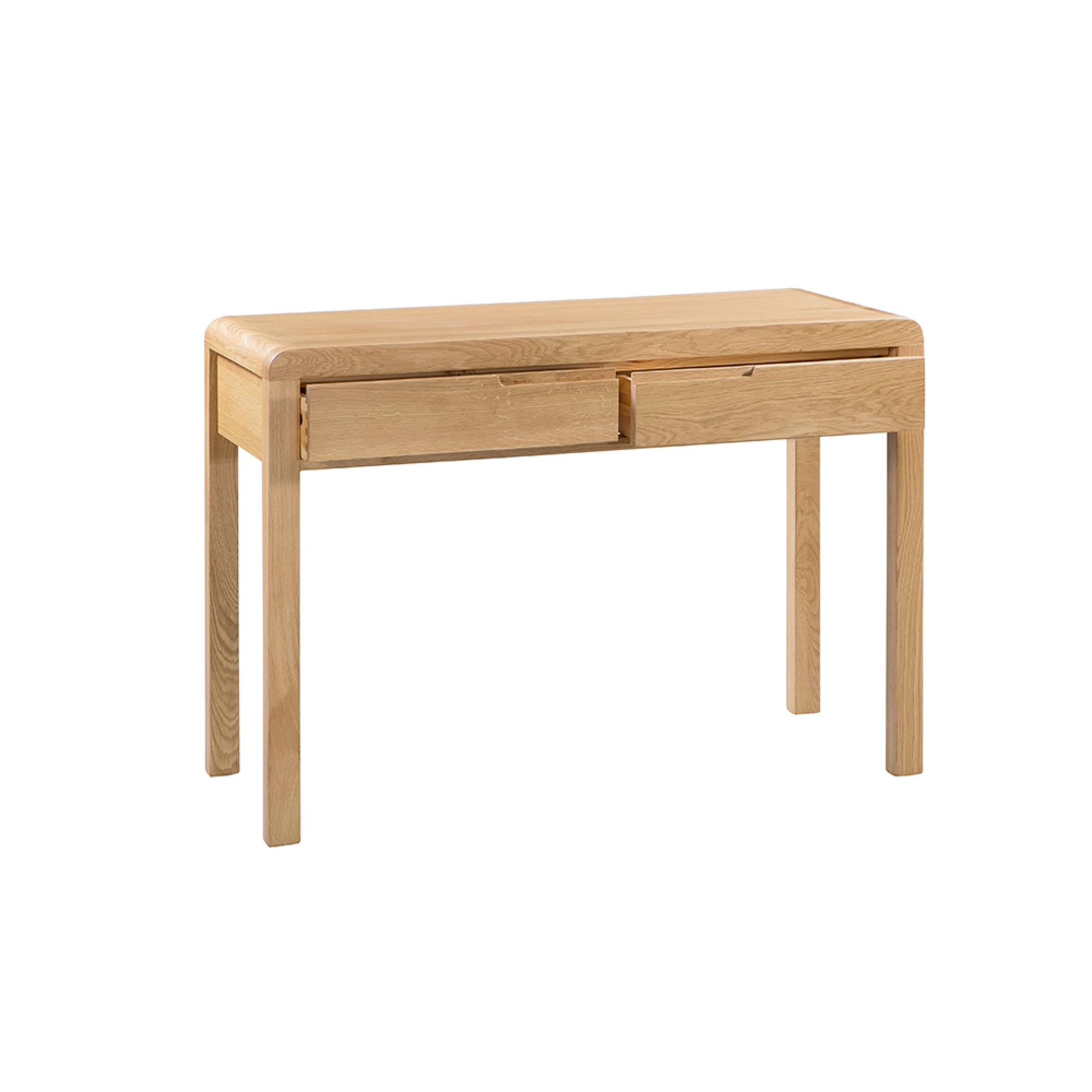 Curve Oak 2 Drawer Dressing Table with Stool