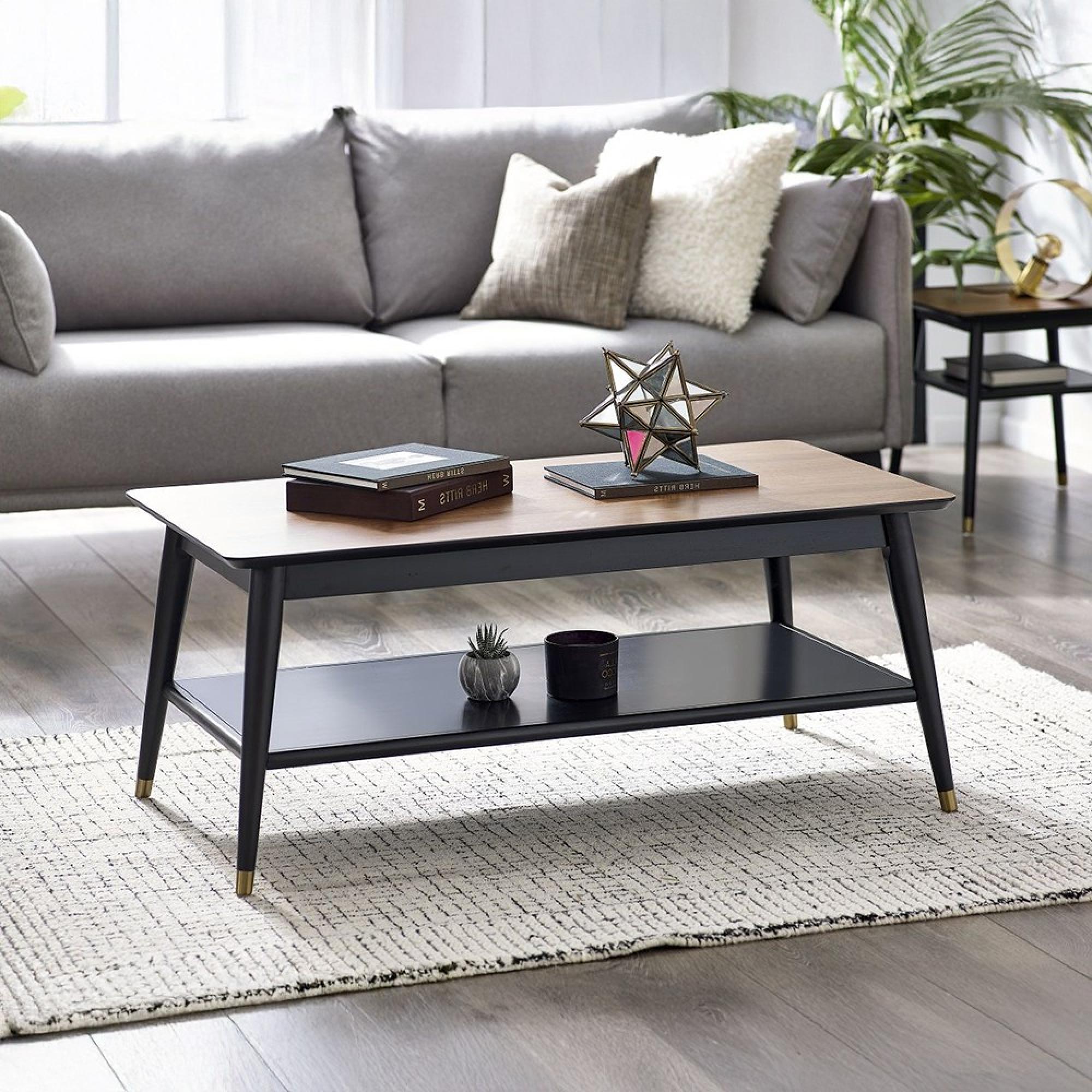 Findlay Walnut 110cm Coffee Table with Shelf