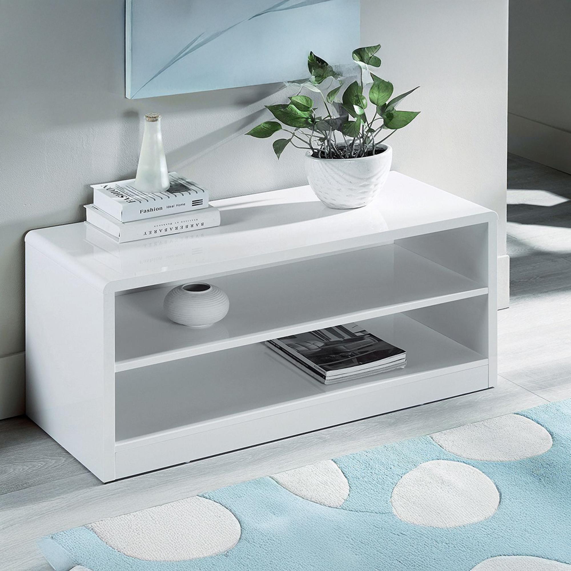 Manhattan White Gloss 100cm TV Unit
