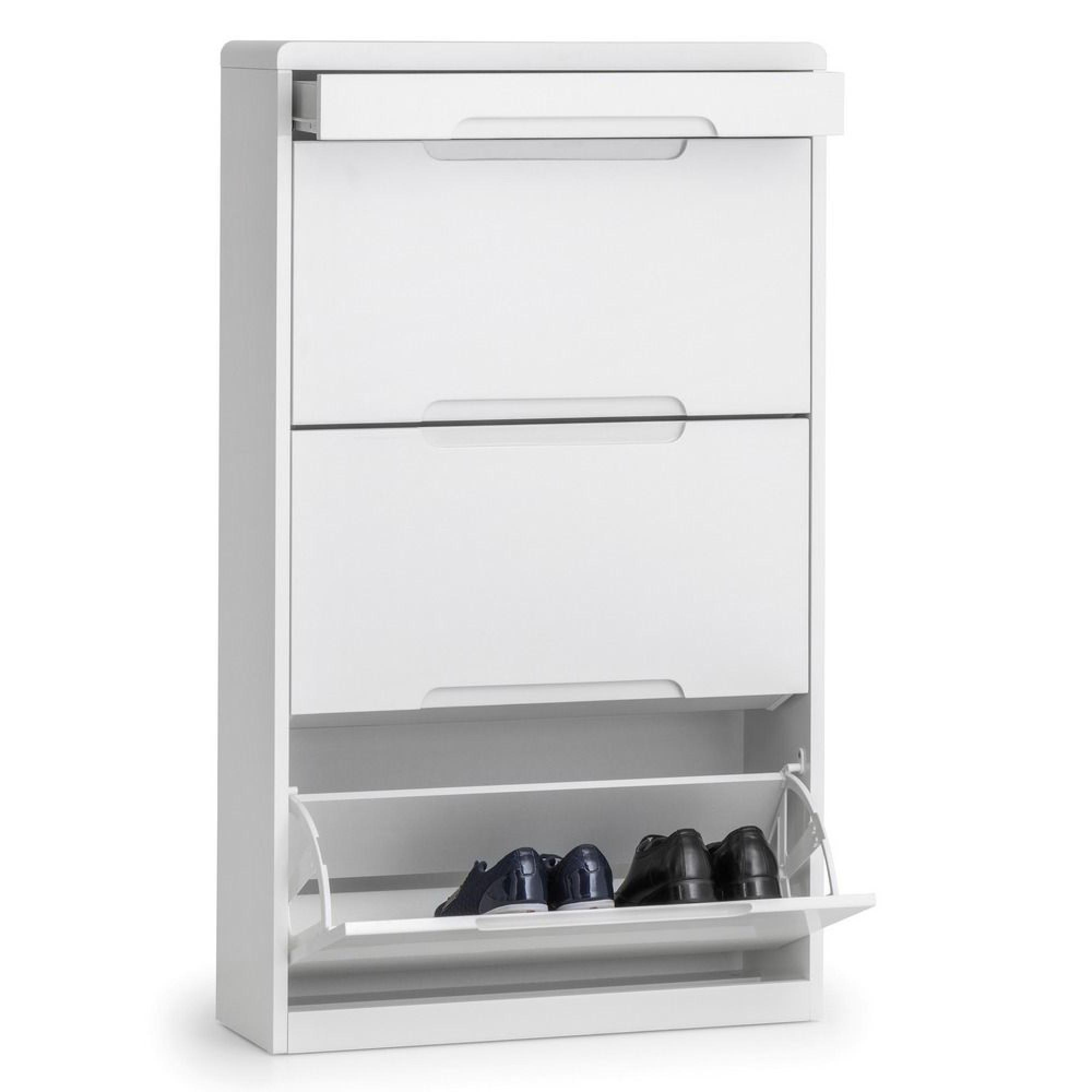 Manhattan White Gloss Shoe 3 Drawer Cabinet