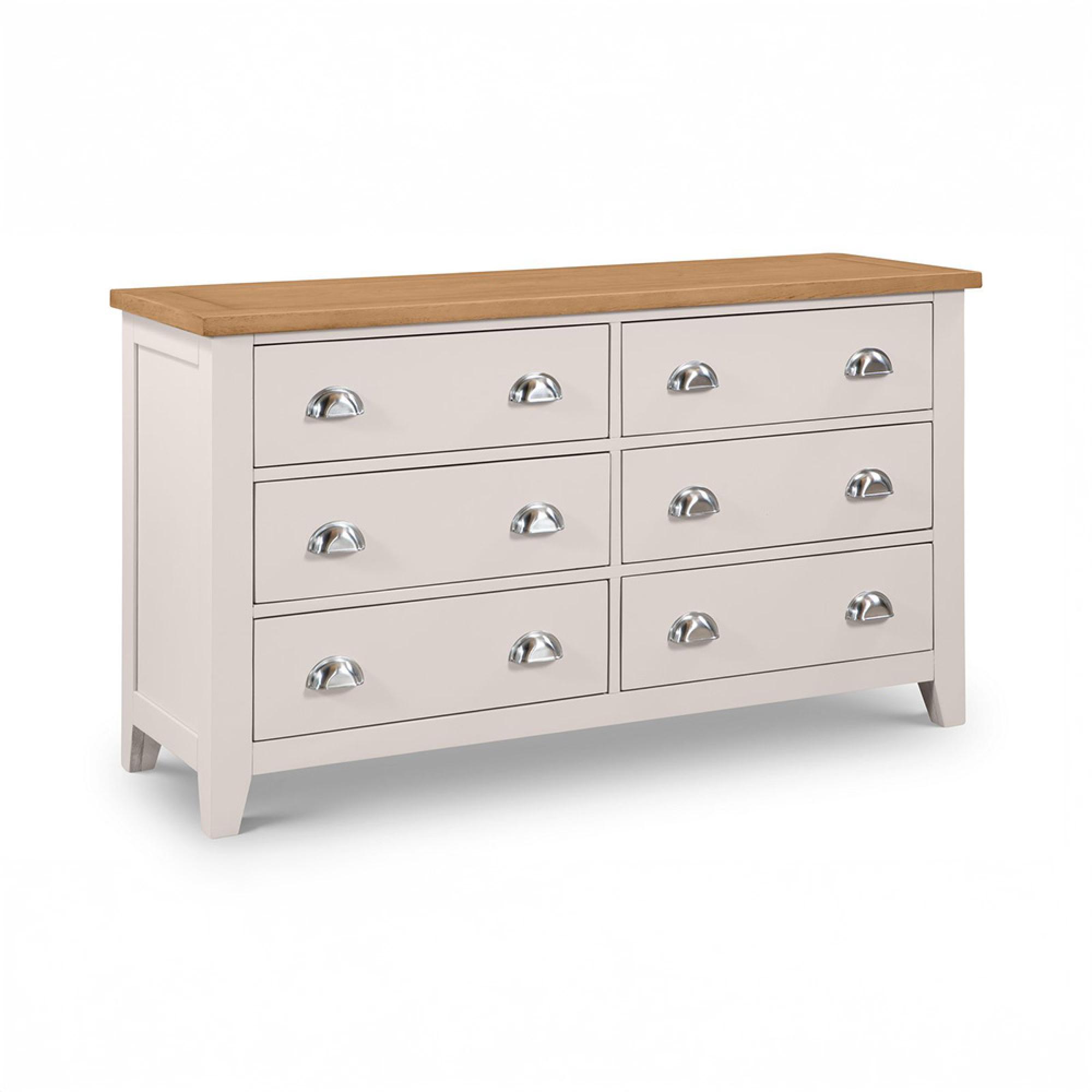 Richmond Grey 6 Drawer Wide Chest