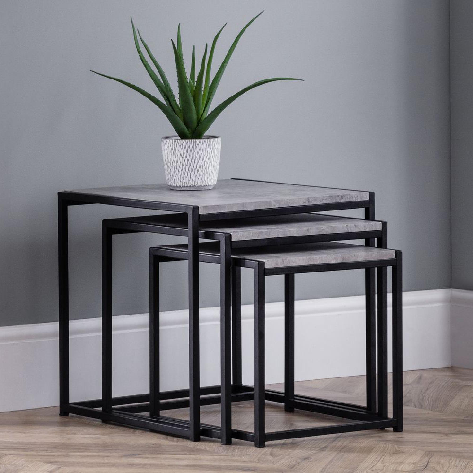 Staten Concrete Effect Nest of 3 Tables