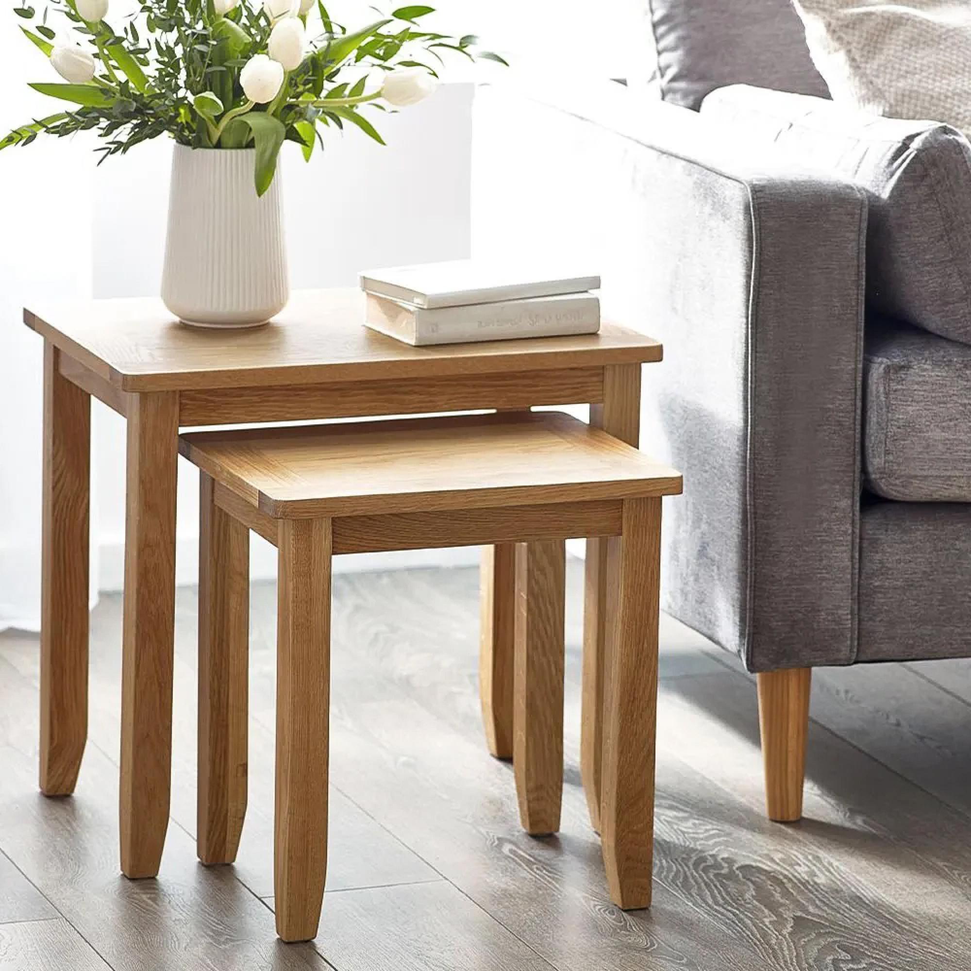 Mallory Oak Nest of 2 Tables