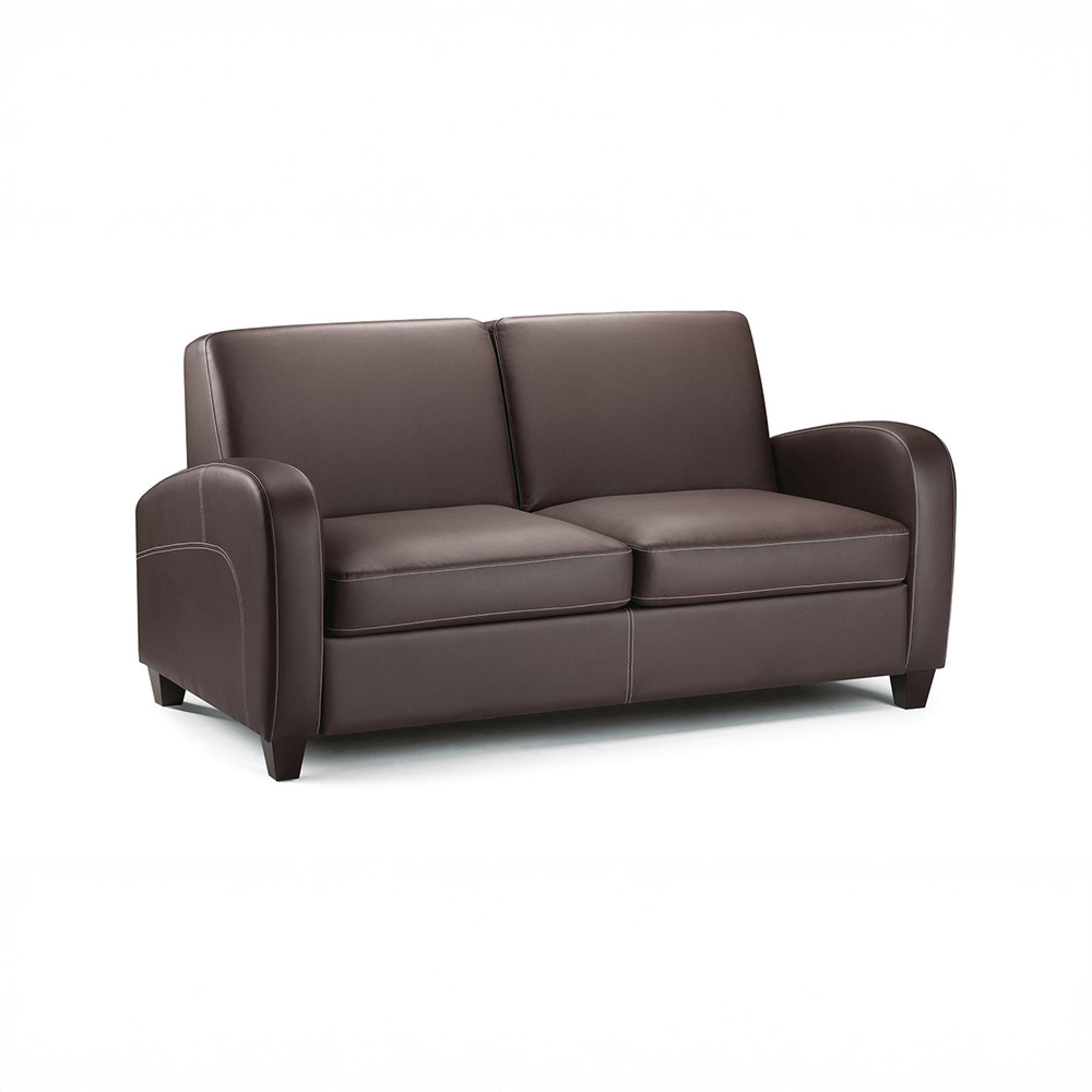 Vivo Brown Faux Leather 2 Seater Sofa Bed