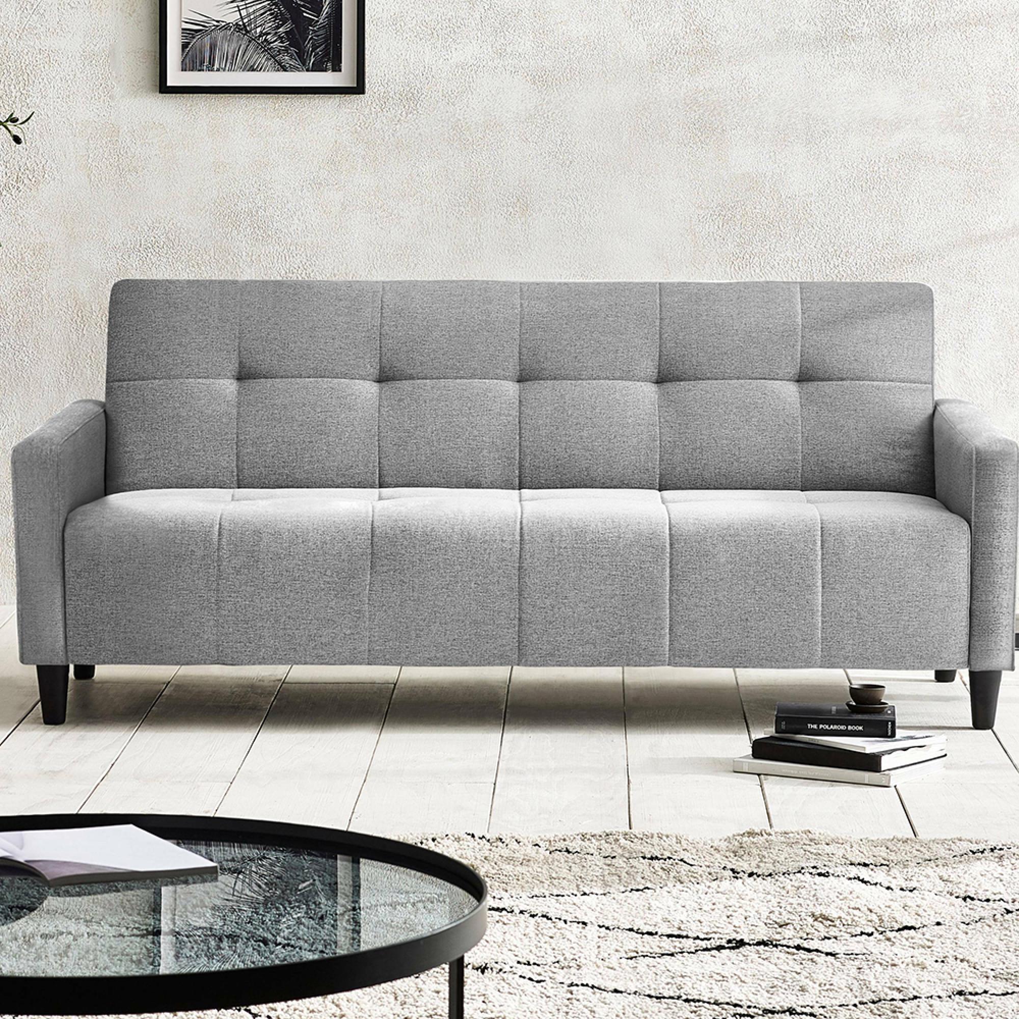 Alfie Grey Linen 3 Seater Storage Click Clack Sofabed