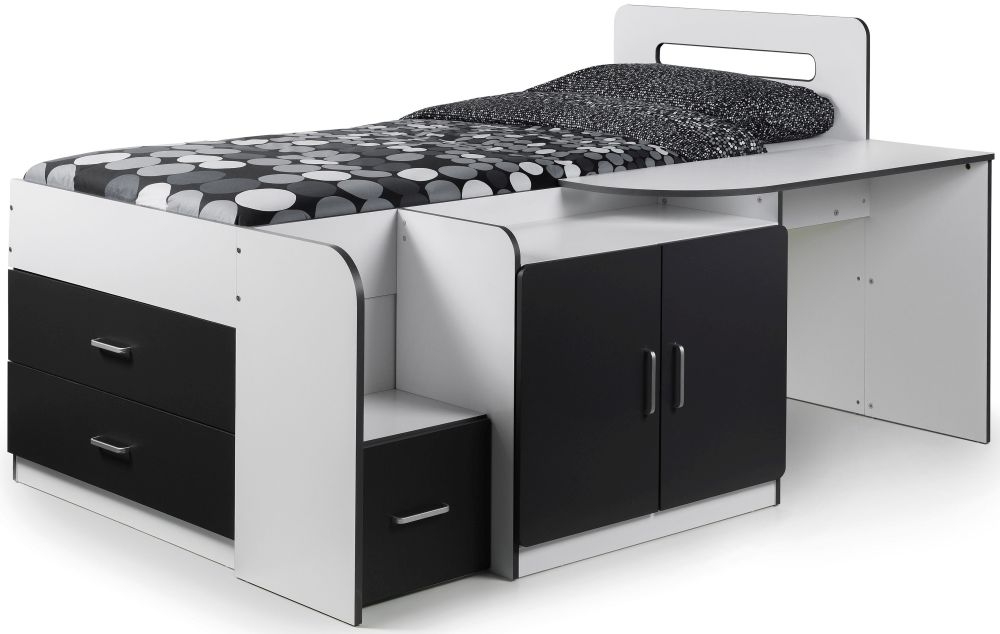 Cookie White and Charcoal Cabin Bed