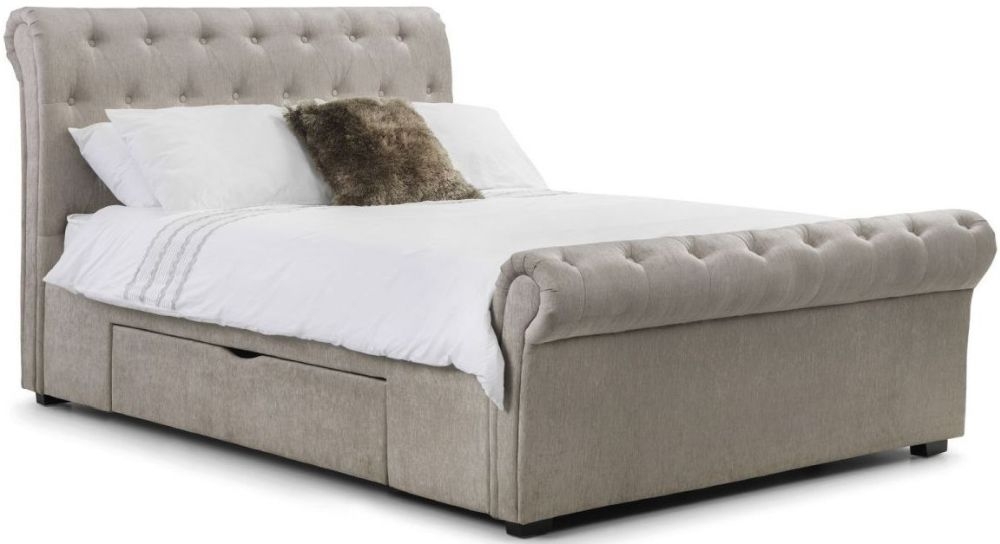 Ravello Mink Fabric Storage Bed - Comes in Double and King Size Options