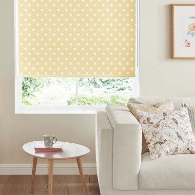 Product photograph of Cath Kidston Button Spot Yellow Roller Blind from Choice Furniture Superstore