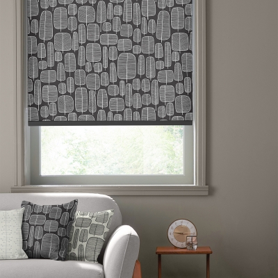 Product photograph of Missprint Little Trees Charcoal-roller Blind from Choice Furniture Superstore