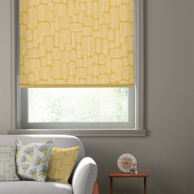 Product photograph of Missprint Little Trees Yellow-roller Blind from Choice Furniture Superstore
