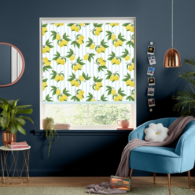 Product photograph of Skinny Dip Summer Lemon Sky Roller Blind from Choice Furniture Superstore