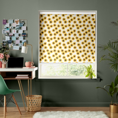 Product photograph of Skinny Dip Summer Sunflower Yellow Roller Blind from Choice Furniture Superstore