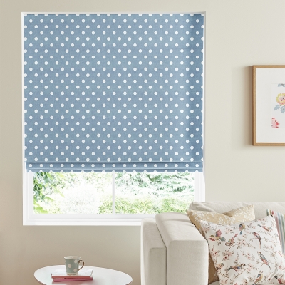 Product photograph of Cath Kidston Button Spot Blue Roman Blind from Choice Furniture Superstore