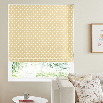 Product photograph of Cath Kidston Button Spot Yellow Roman Blind from Choice Furniture Superstore