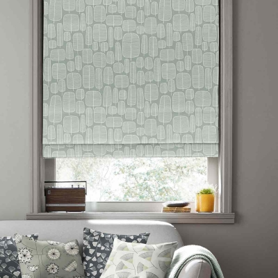 Product photograph of Missprint Little Trees English Grey Roman Blind from Choice Furniture Superstore