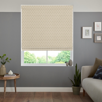Product photograph of Solomon Champagne Roman Blind from Choice Furniture Superstore