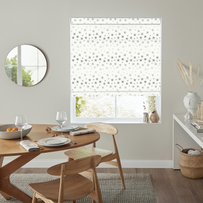 Product photograph of Twinkle Stars Silver Roman Blind from Choice Furniture Superstore