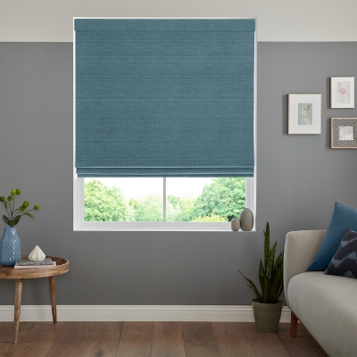 Product photograph of Tyson Kingfisher Roman Blind from Choice Furniture Superstore