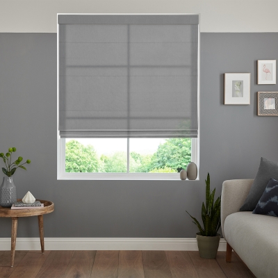 Product photograph of Zaha Smoke Roman Blind from Choice Furniture Superstore