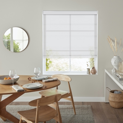 Product photograph of Zaha Snow Roman Blind from Choice Furniture Superstore