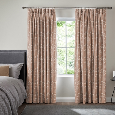 Product photograph of Carrasco Rose Gold Curtain from Choice Furniture Superstore