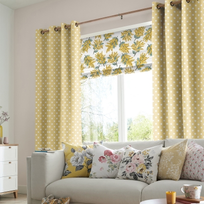 Product photograph of Cath Kidston Button Spot Yellow Curtain from Choice Furniture Superstore