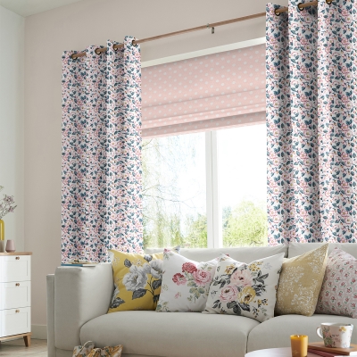 Product photograph of Cath Kidston Climbing Blossom Blush Curtain from Choice Furniture Superstore
