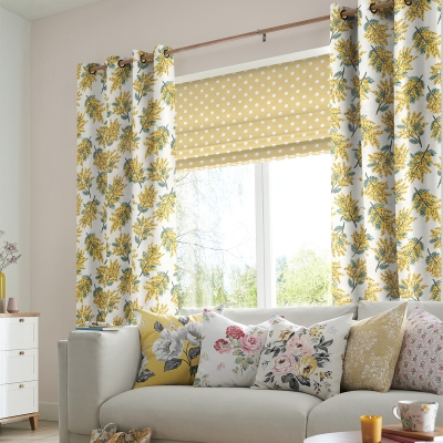 Product photograph of Cath Kidston Mimosa Flower Citrine Curtain from Choice Furniture Superstore