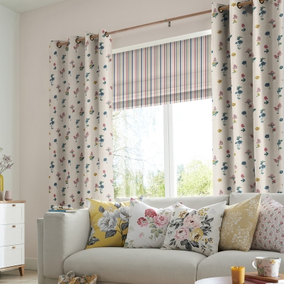 Product photograph of Cath Kidston Sprig Twilight Multi Curtain from Choice Furniture Superstore