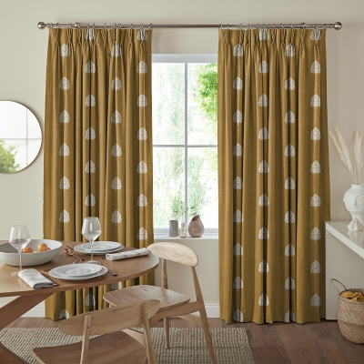 Product photograph of Coman Ochre Curtain from Choice Furniture Superstore