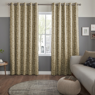 Product photograph of Leon Ochre Curtain from Choice Furniture Superstore