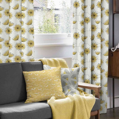 Product photograph of Missprint Dandelion Mobile Sunflower Yellow Curtain from Choice Furniture Superstore