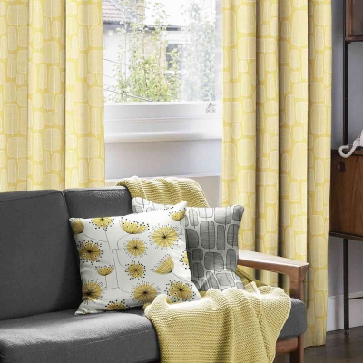 Product photograph of Missprint Little Trees Yellow Curtain from Choice Furniture Superstore