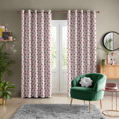 Product photograph of Skinny Dip Cherrys Pink Curtain from Choice Furniture Superstore