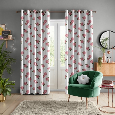 Product photograph of Skinny Dip Grapefruit Pink Curtain from Choice Furniture Superstore