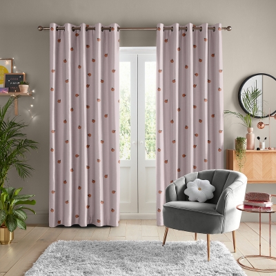 Product photograph of Skinny Dip Peachy Pink Curtain from Choice Furniture Superstore