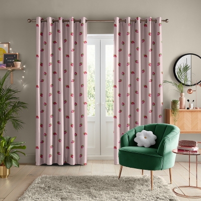 Product photograph of Skinny Dip Strawberry Pink Curtain from Choice Furniture Superstore