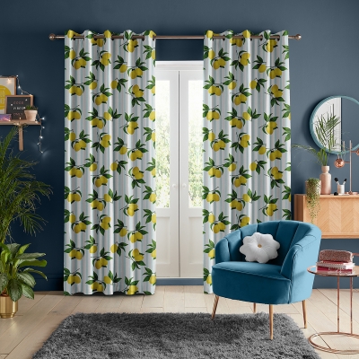 Product photograph of Skinny Dip Summer Lemon Sky Curtain from Choice Furniture Superstore