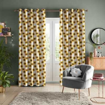 Product photograph of Skinny Dip Summer Sunflower Yellow Curtain from Choice Furniture Superstore