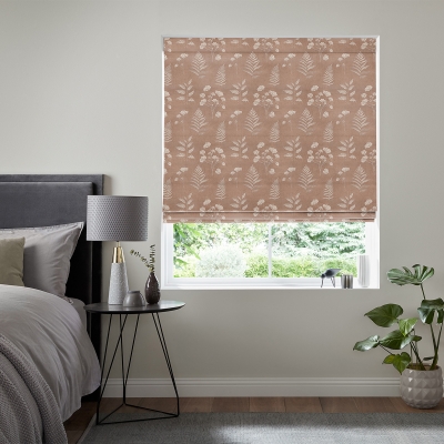 Product photograph of Carrasco Rose Gold Roman Blind from Choice Furniture Superstore